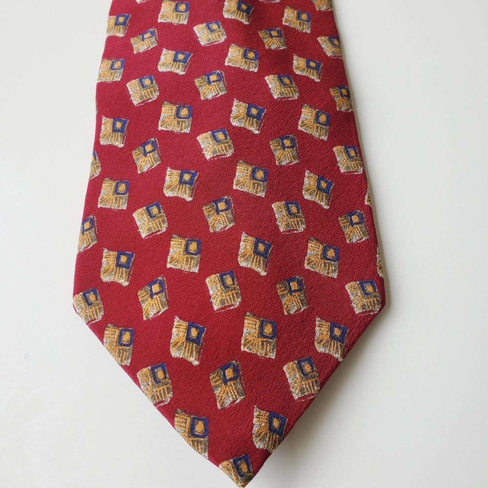 Chaps Ralph Lauren Red Multicolored Tie
